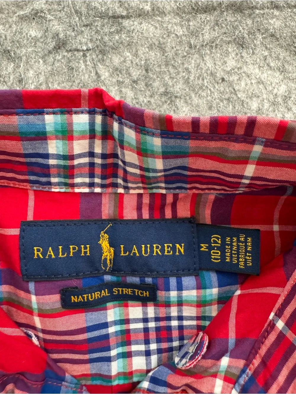Ralph Lauren Red Plaid Short-Sleeve Button-Down Shirt